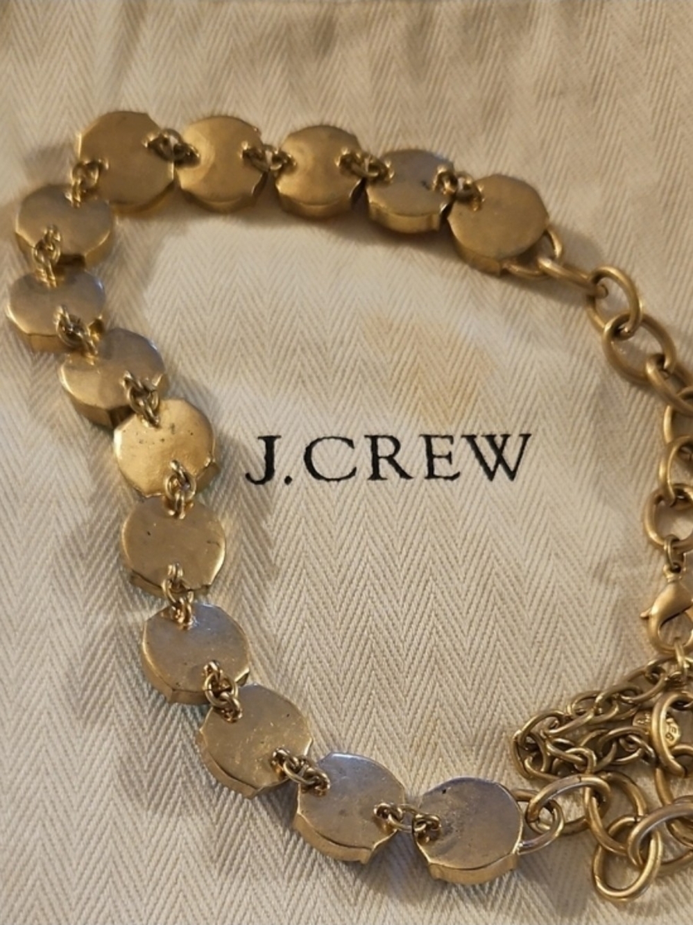 J. Crew Multicolor Glass Stone Gold Link Necklace - Picture 5 of 7